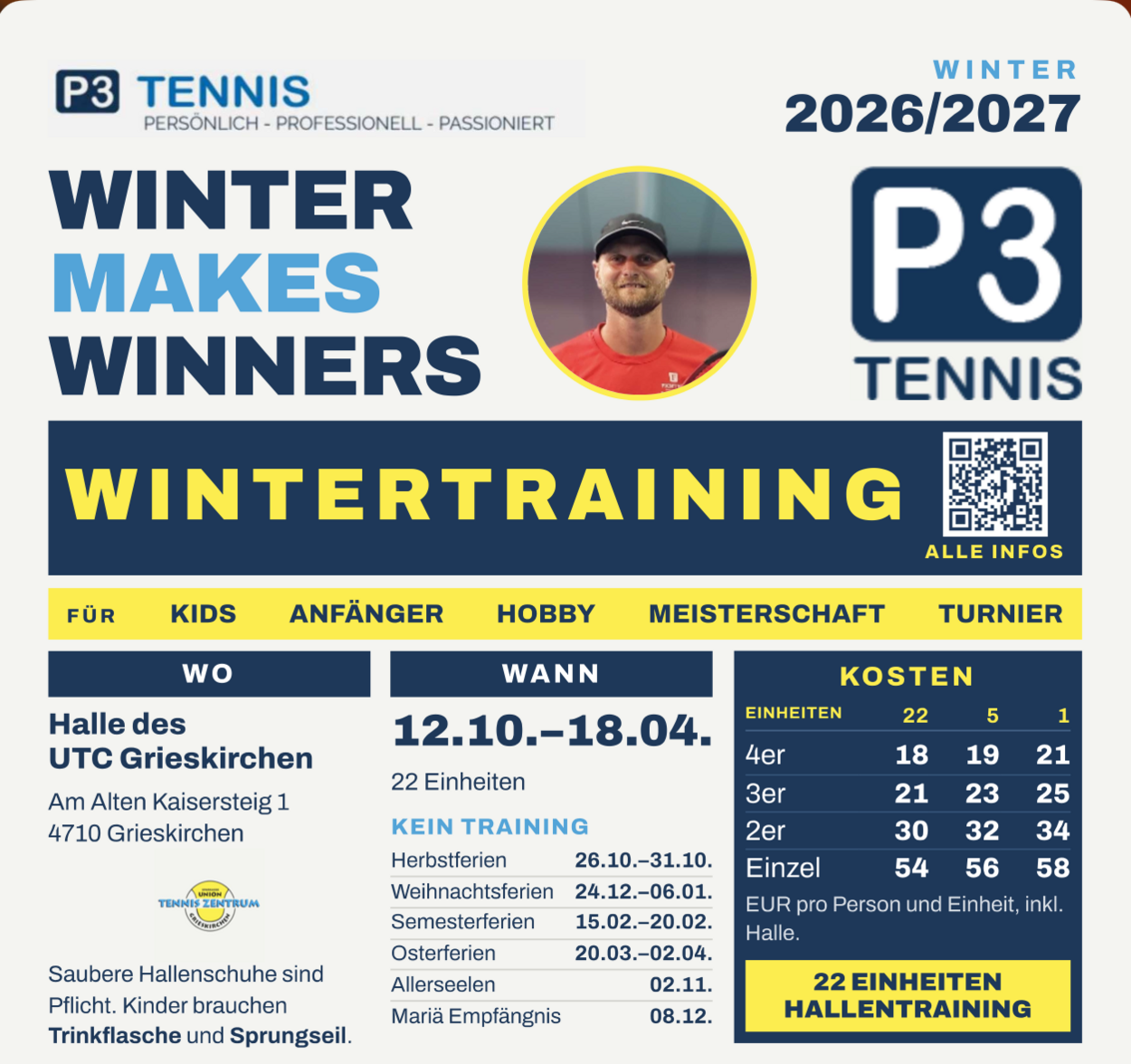 P3 TENNIS WINTERTRAINING 26/27